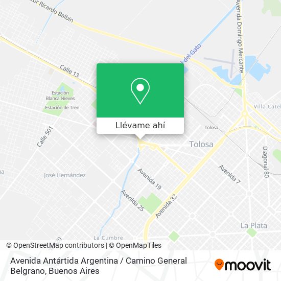 Mapa de Avenida Antártida Argentina / Camino General Belgrano