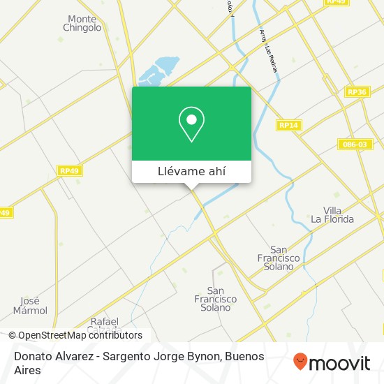 Mapa de Donato Alvarez - Sargento Jorge Bynon