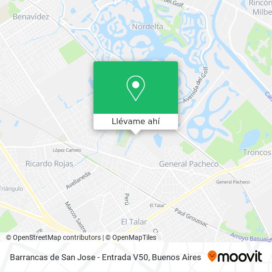 Mapa de Barrancas de San Jose - Entrada V50