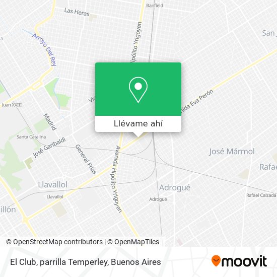 Mapa de El Club, parrilla Temperley