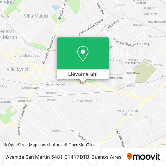 Mapa de Avenida San Martín 5481 C1417DTB