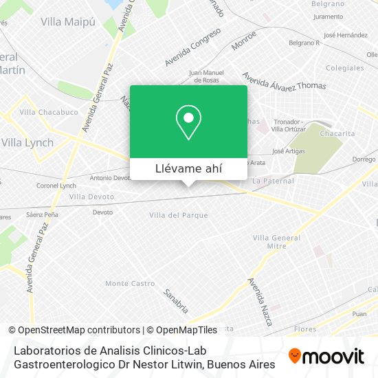 Mapa de Laboratorios de Analisis Clinicos-Lab Gastroenterologico Dr Nestor Litwin