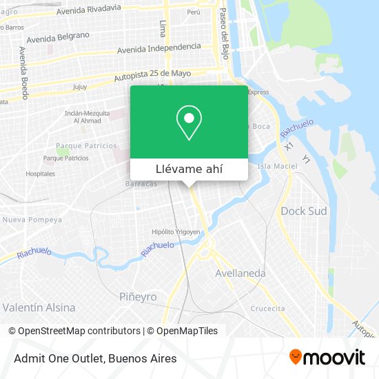 Mapa de Admit One Outlet