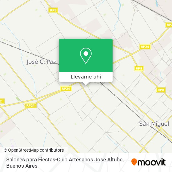 Mapa de Salones para Fiestas-Club Artesanos Jose Altube