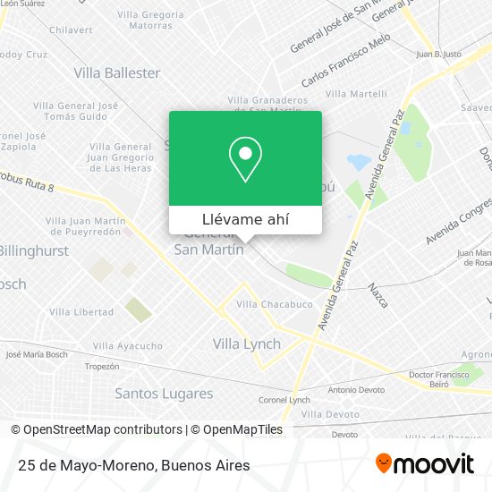 Mapa de 25 de Mayo-Moreno