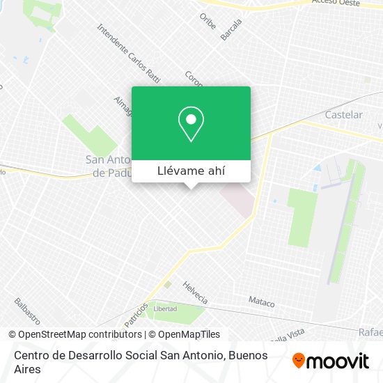 Mapa de Centro de Desarrollo Social San Antonio