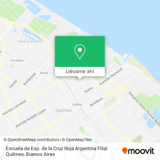 Mapa de Escuela de Esp. de la Cruz Roja Argentina Filial Quilmes