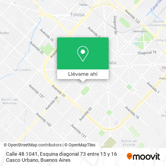 Mapa de Calle 48 1041, Esquina diagonal 73 entre 15 y 16 Casco Urbano