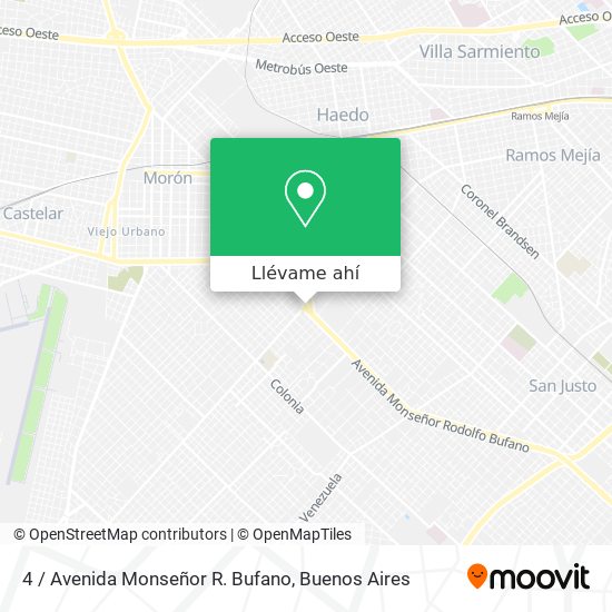 Mapa de 4 / Avenida Monseñor R. Bufano
