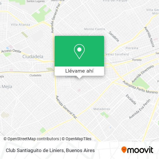 Mapa de Club Santiaguito de Liniers