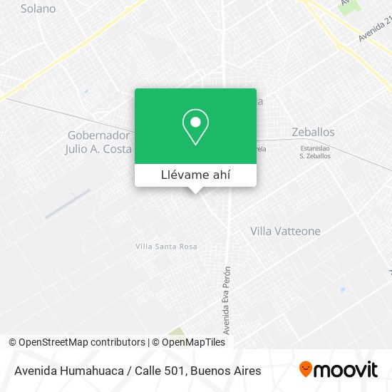 Mapa de Avenida Humahuaca / Calle 501
