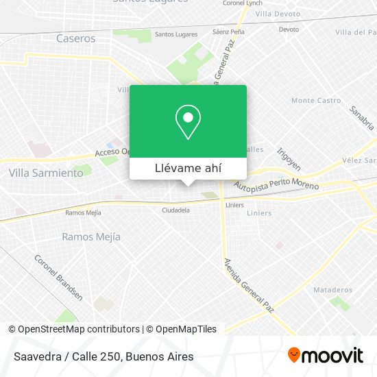 Mapa de Saavedra / Calle 250