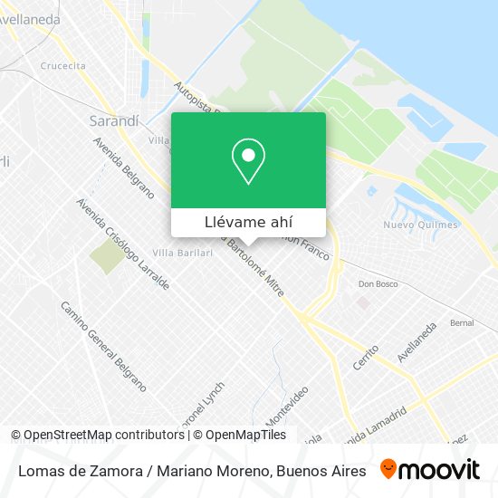 Mapa de Lomas de Zamora / Mariano Moreno