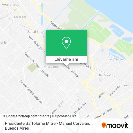 Mapa de Presidente Bartolome Mitre - Manuel Corvalan