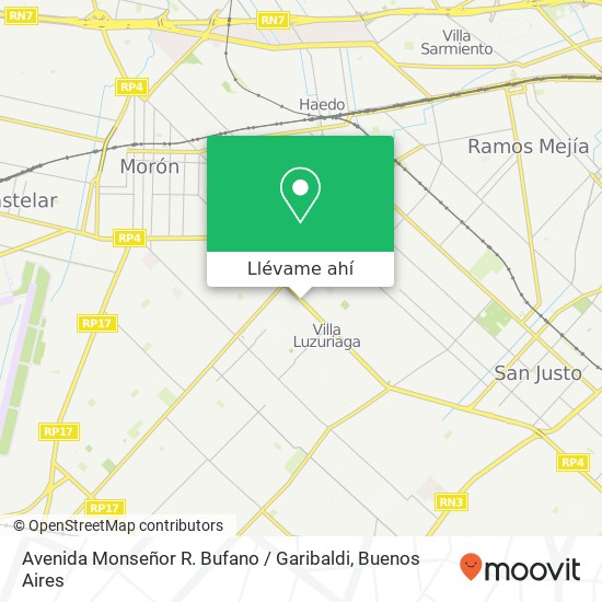 Mapa de Avenida Monseñor R. Bufano / Garibaldi