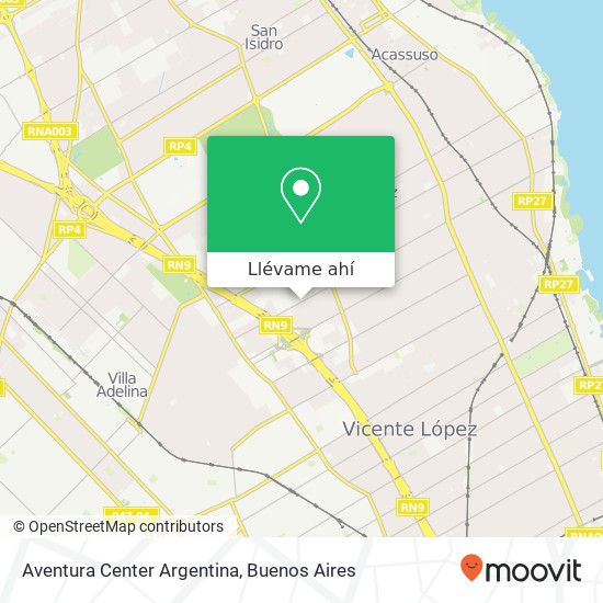 Mapa de Aventura Center Argentina