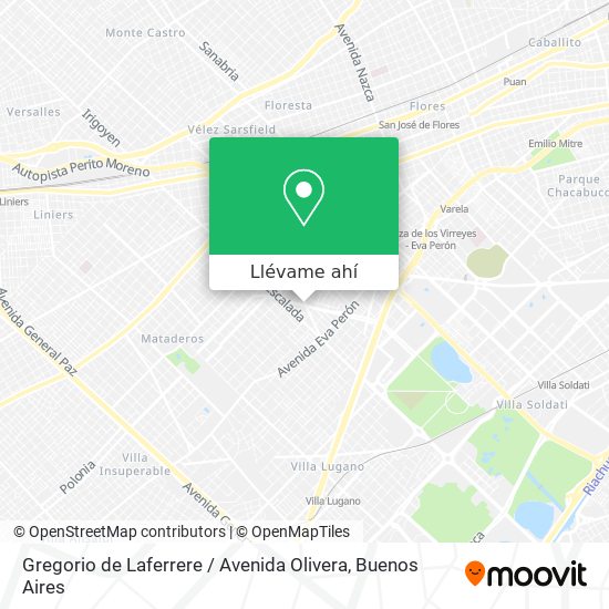 Mapa de Gregorio de Laferrere / Avenida Olivera