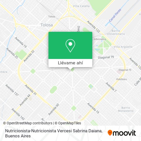 Mapa de Nutricionista-Nutricionista Vercesi Sabrina Daiana