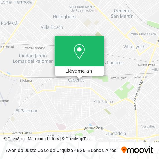 Mapa de Avenida Justo José de Urquiza 4826