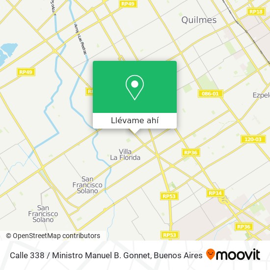 Mapa de Calle 338 / Ministro Manuel B. Gonnet