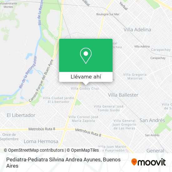 Mapa de Pediatra-Pediatra Silvina Andrea Ayunes