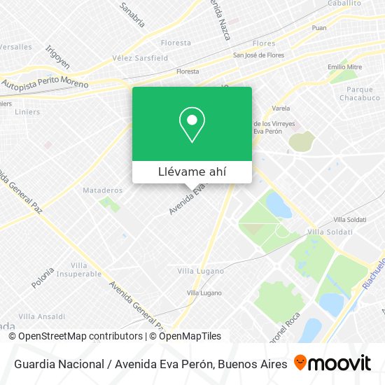 Mapa de Guardia Nacional / Avenida Eva Perón