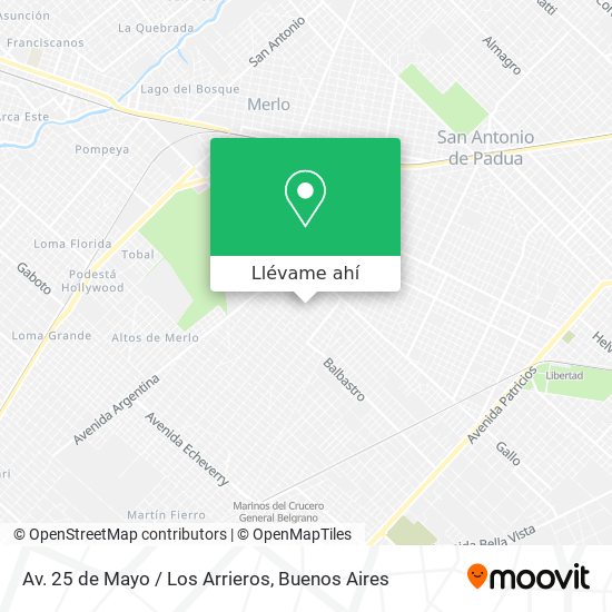 Mapa de Av. 25 de Mayo / Los Arrieros