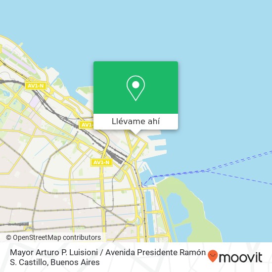 Mapa de Mayor Arturo P. Luisioni / Avenida Presidente Ramón S. Castillo