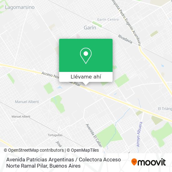 Mapa de Avenida Patricias Argentinas / Colectora Acceso Norte Ramal Pilar
