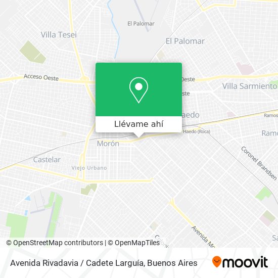 Mapa de Avenida Rivadavia / Cadete Larguía