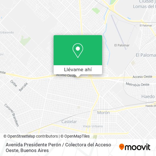 Mapa de Avenida Presidente Perón / Colectora del Acceso Oeste