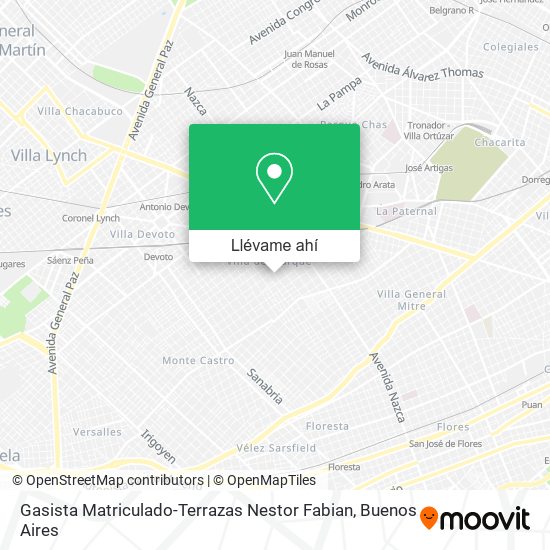 Mapa de Gasista Matriculado-Terrazas Nestor Fabian