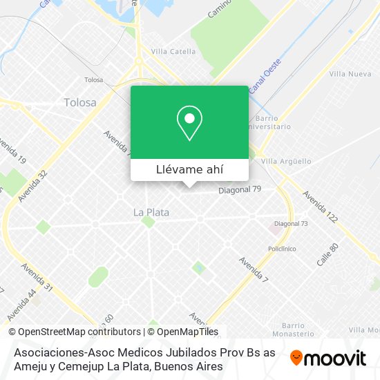 Mapa de Asociaciones-Asoc Medicos Jubilados Prov Bs as Ameju y Cemejup La Plata