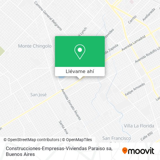 Mapa de Construcciones-Empresas-Viviendas Paraiso sa