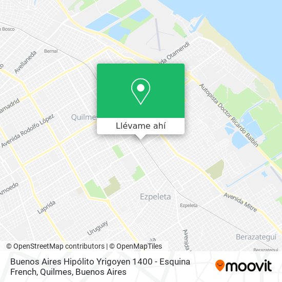 Mapa de Buenos Aires Hipólito Yrigoyen 1400 - Esquina French, Quilmes