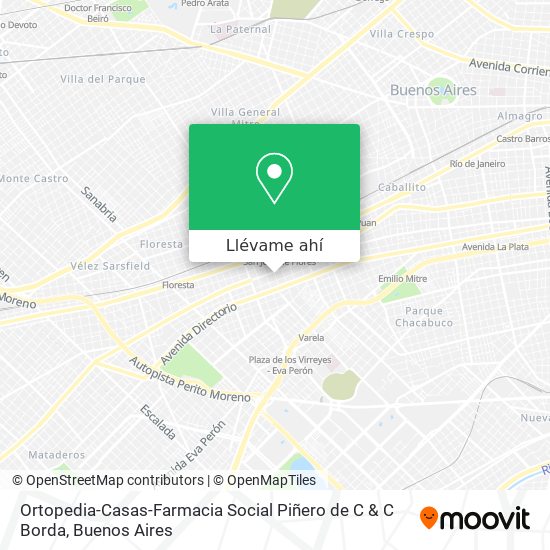 Mapa de Ortopedia-Casas-Farmacia Social Piñero de C & C Borda