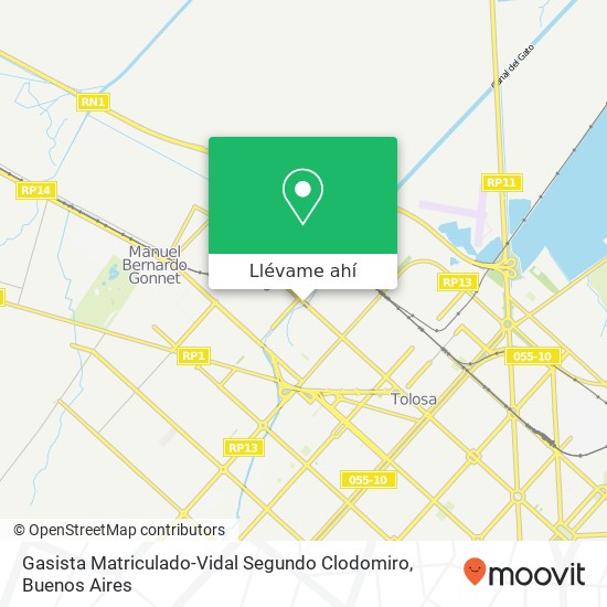 Mapa de Gasista Matriculado-Vidal Segundo Clodomiro