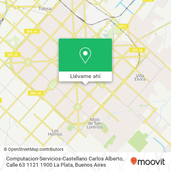Mapa de Computacion-Servicios-Castellano Carlos Alberto, Calle 63 1121 1900 La Plata