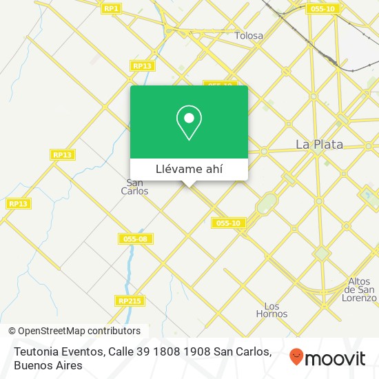 Mapa de Teutonia Eventos, Calle 39 1808 1908 San Carlos