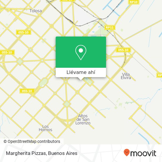 Mapa de Margherita Pizzas, Calle 15 1900 La Plata
