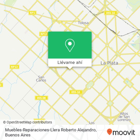 Mapa de Muebles-Reparaciones-Llera Roberto Alejandro, Calle 39 1546 1900 La Plata