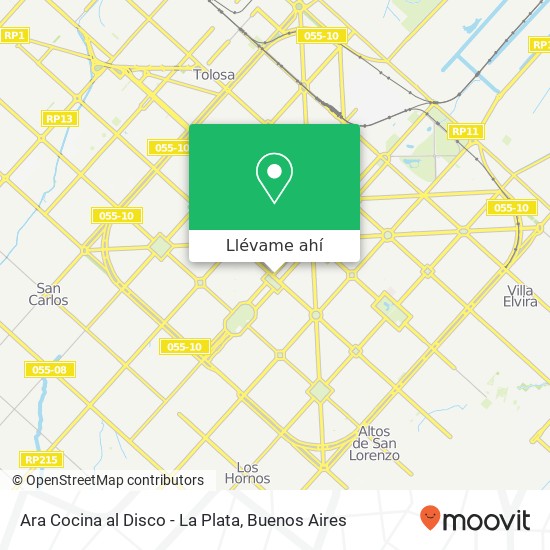 Mapa de Ara Cocina al Disco - La Plata
