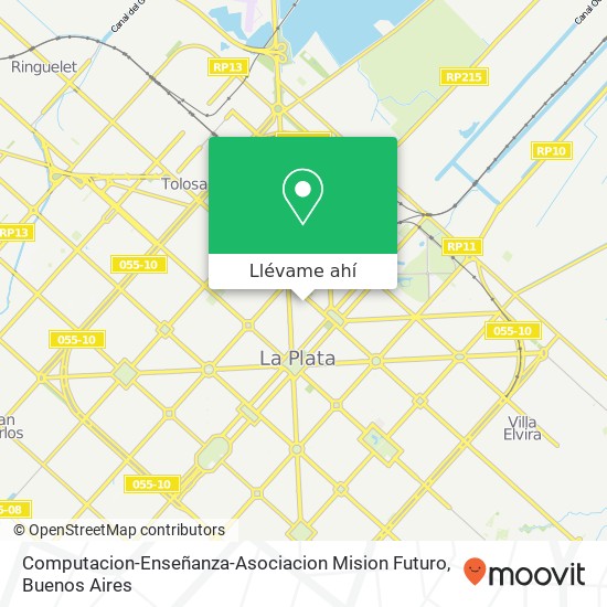 Mapa de Computacion-Enseñanza-Asociacion Mision Futuro, Calle 47 635 1900 La Plata