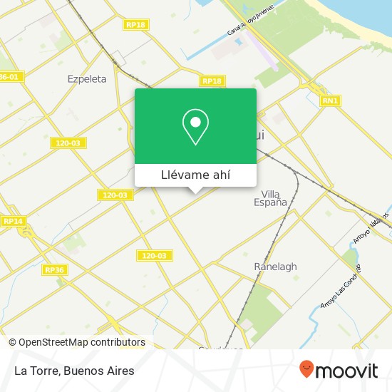 Mapa de La Torre, Calle 134 2017 1884 Berazategui
