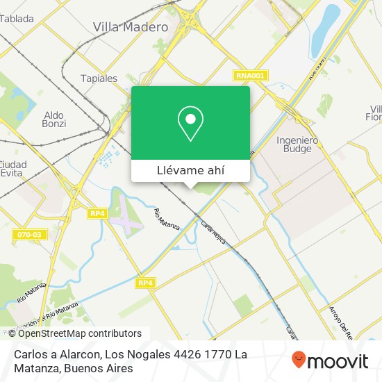 Mapa de Carlos a Alarcon, Los Nogales 4426 1770 La Matanza