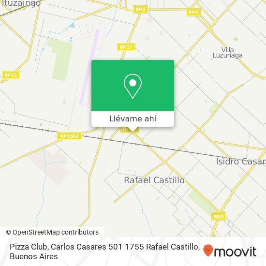 Mapa de Pizza Club, Carlos Casares 501 1755 Rafael Castillo