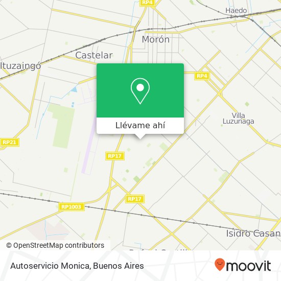 Mapa de Autoservicio Monica, Mburucuyá 1205 1708 Morón