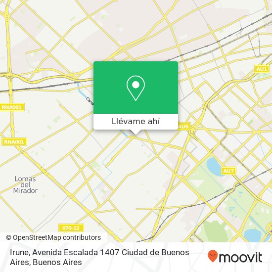 Mapa de Irune, Avenida Escalada 1407 Ciudad de Buenos Aires