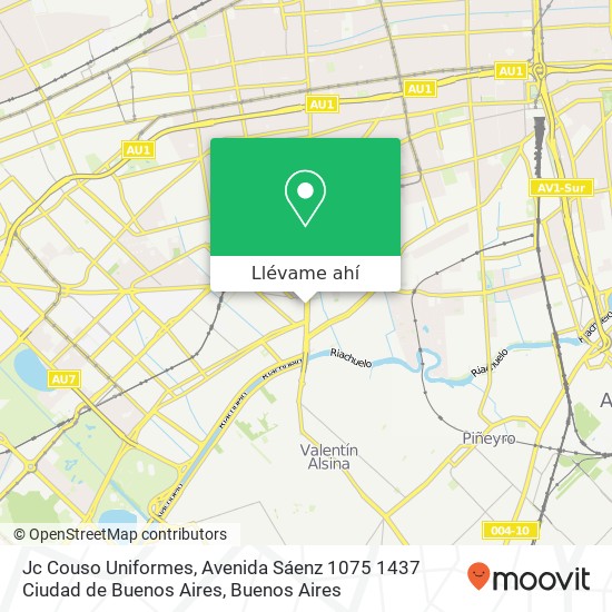 Mapa de Jc Couso Uniformes, Avenida Sáenz 1075 1437 Ciudad de Buenos Aires