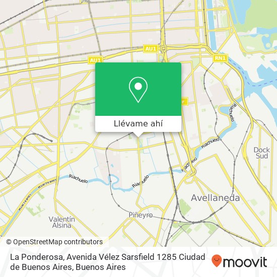 Mapa de La Ponderosa, Avenida Vélez Sarsfield 1285 Ciudad de Buenos Aires